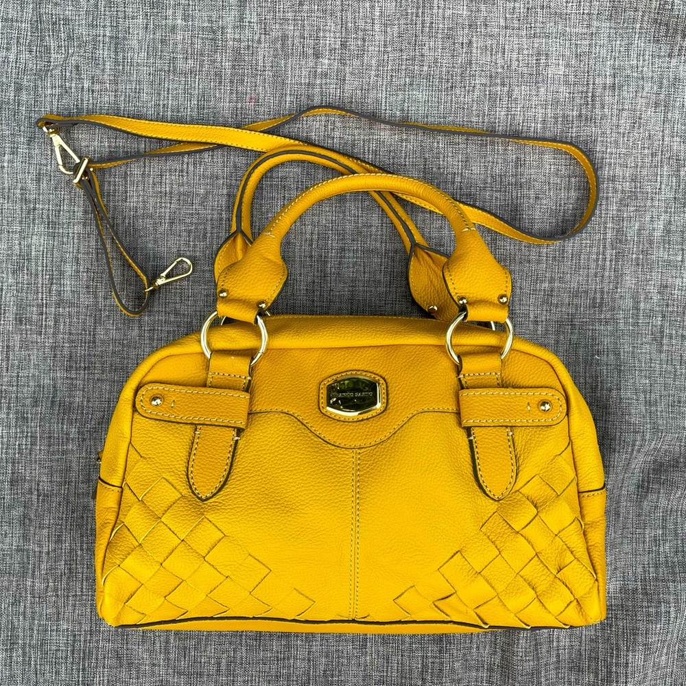 Franco Satro mustard color genuine leather bag